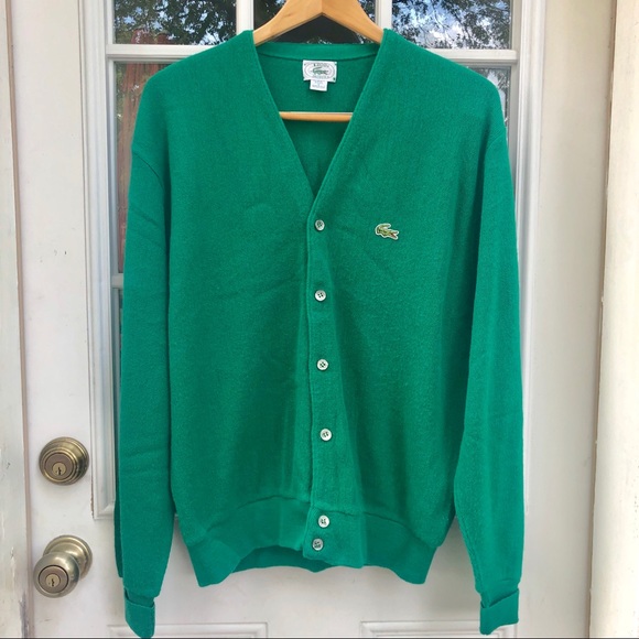 lacoste green cardigan